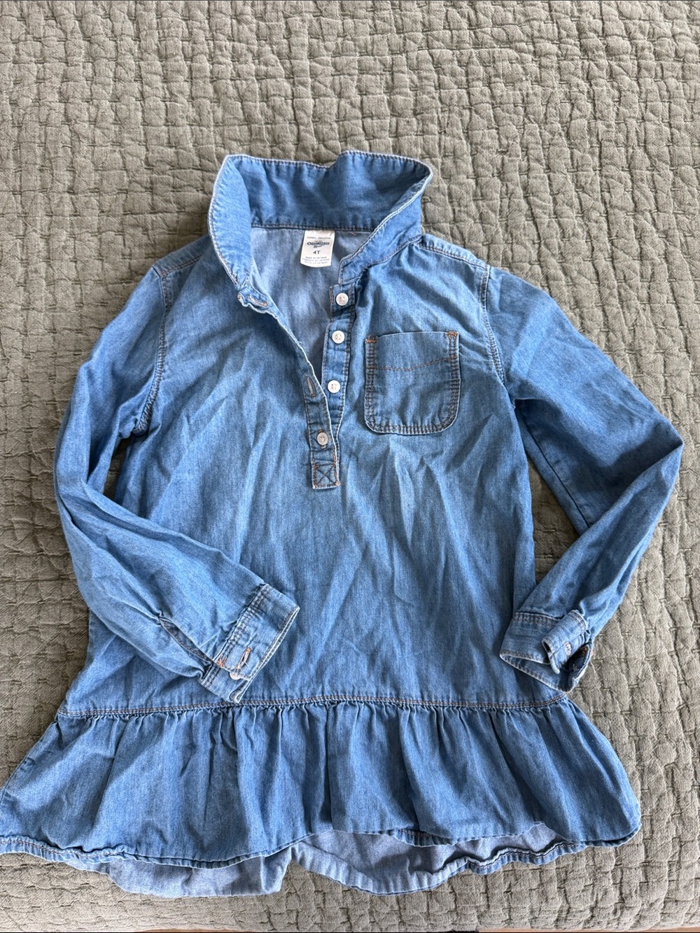 OshKosh B'gosh Light Denim Ruffle Bottom Dress or Tunic